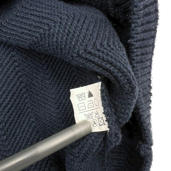Chaps Ralph Lauren Mens Vintage 90s Navy Hand Framed Herringbone Sweater Sz L - Picture 8 of 13
